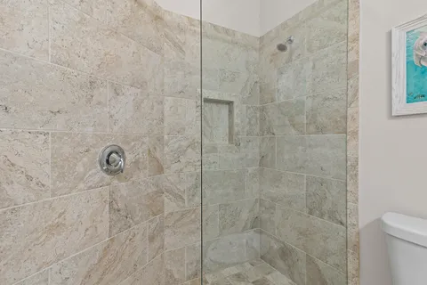 a bathroom with a shower