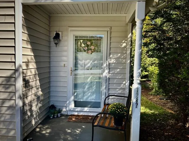 a view of a door of the house