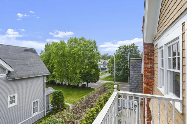 a view of a backyard with plants