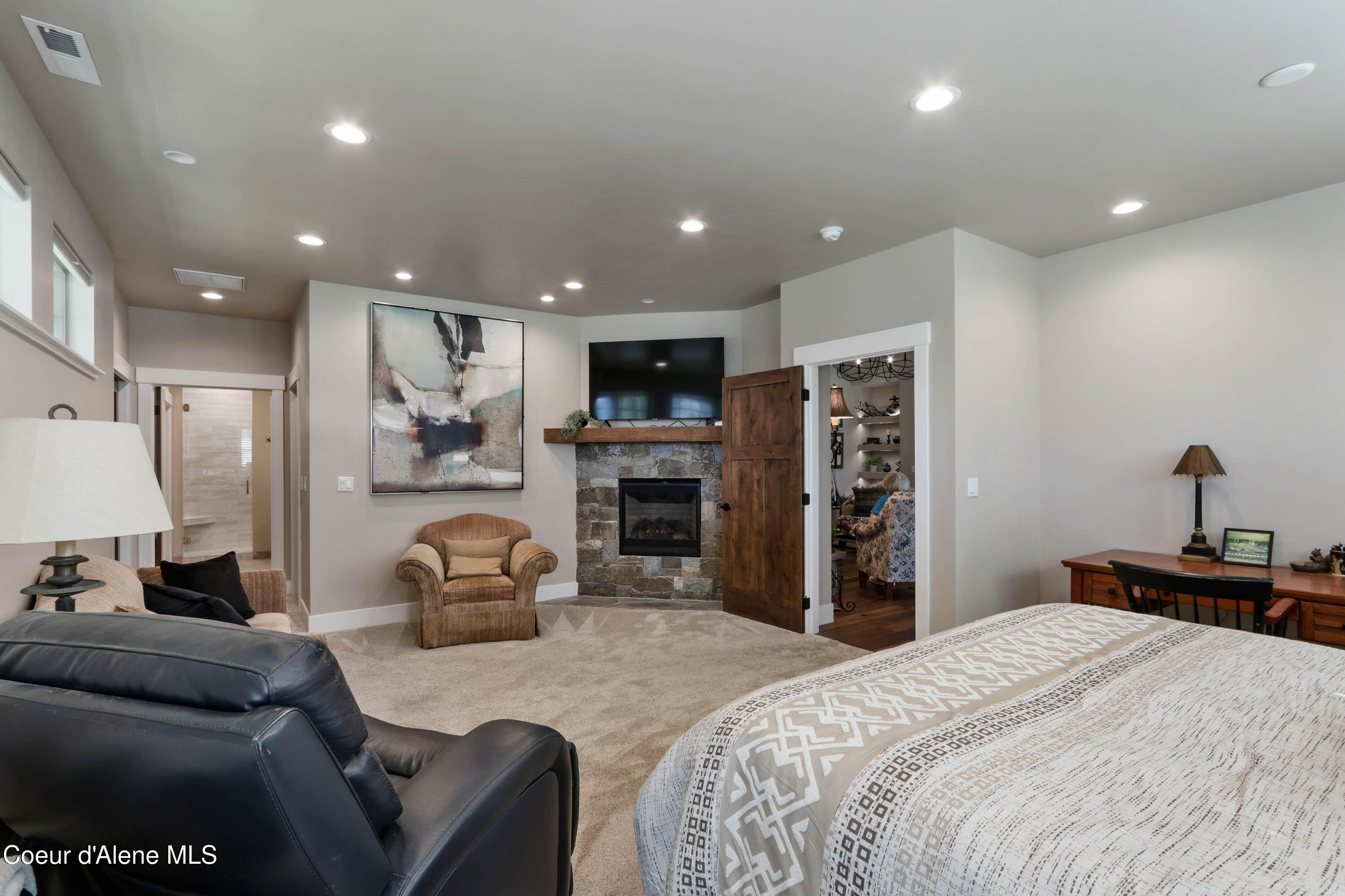 403 Slaveck Dover, ID 83825 - Photo 21 of 55 Master Suite Fireplace