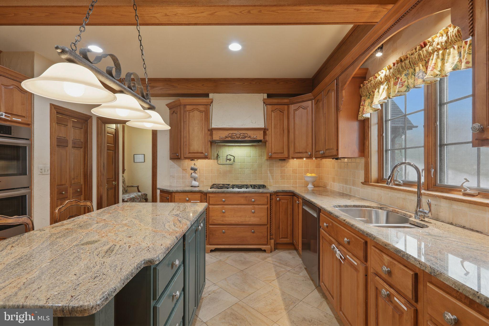 231 Hill Road Elverson, PA 19520 - Photo 18 of 60 a kitchen with stainless steel appliances granite countertop a sink a stove and a wooden floors