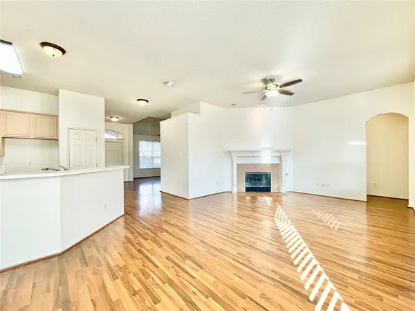 a view of a livingroom with a fireplace