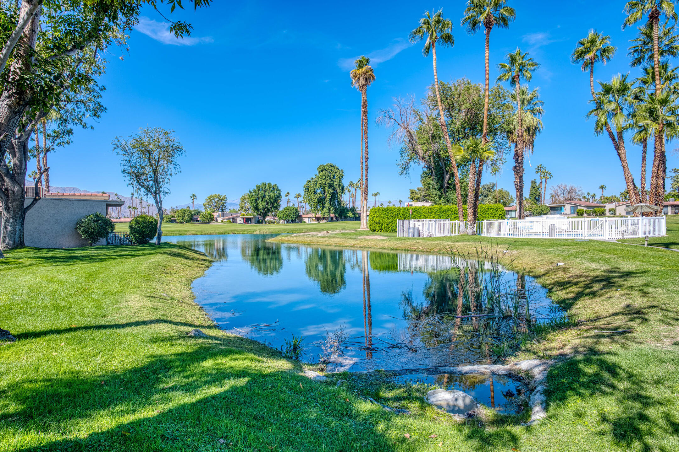 68640 Calle Mancha Cathedral City, CA 92234 - Photo 44 of 54 an aerial view of a house with yard swimming pool and outdoor seating
