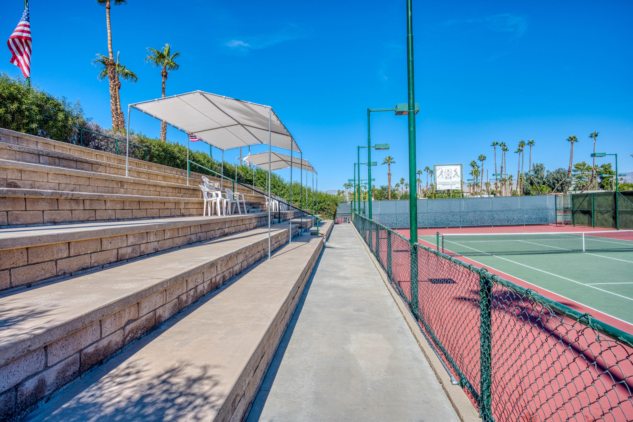 68640 Calle Mancha Cathedral City, CA 92234 - Photo 49 of 54 a view of a balcony with an outdoor seating