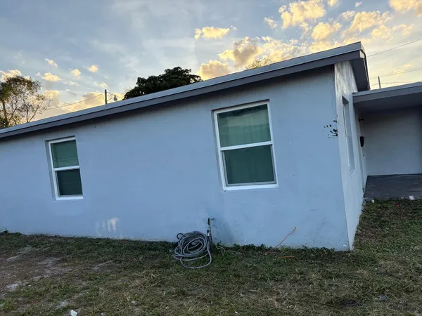 a backyard of a house