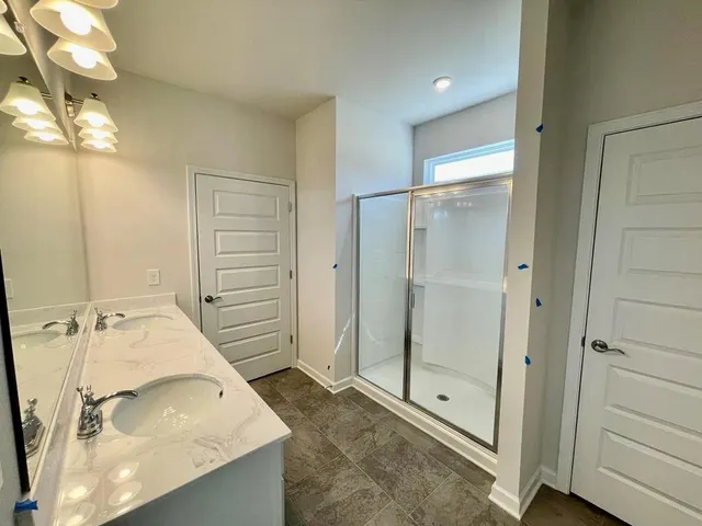 an empty room with closet