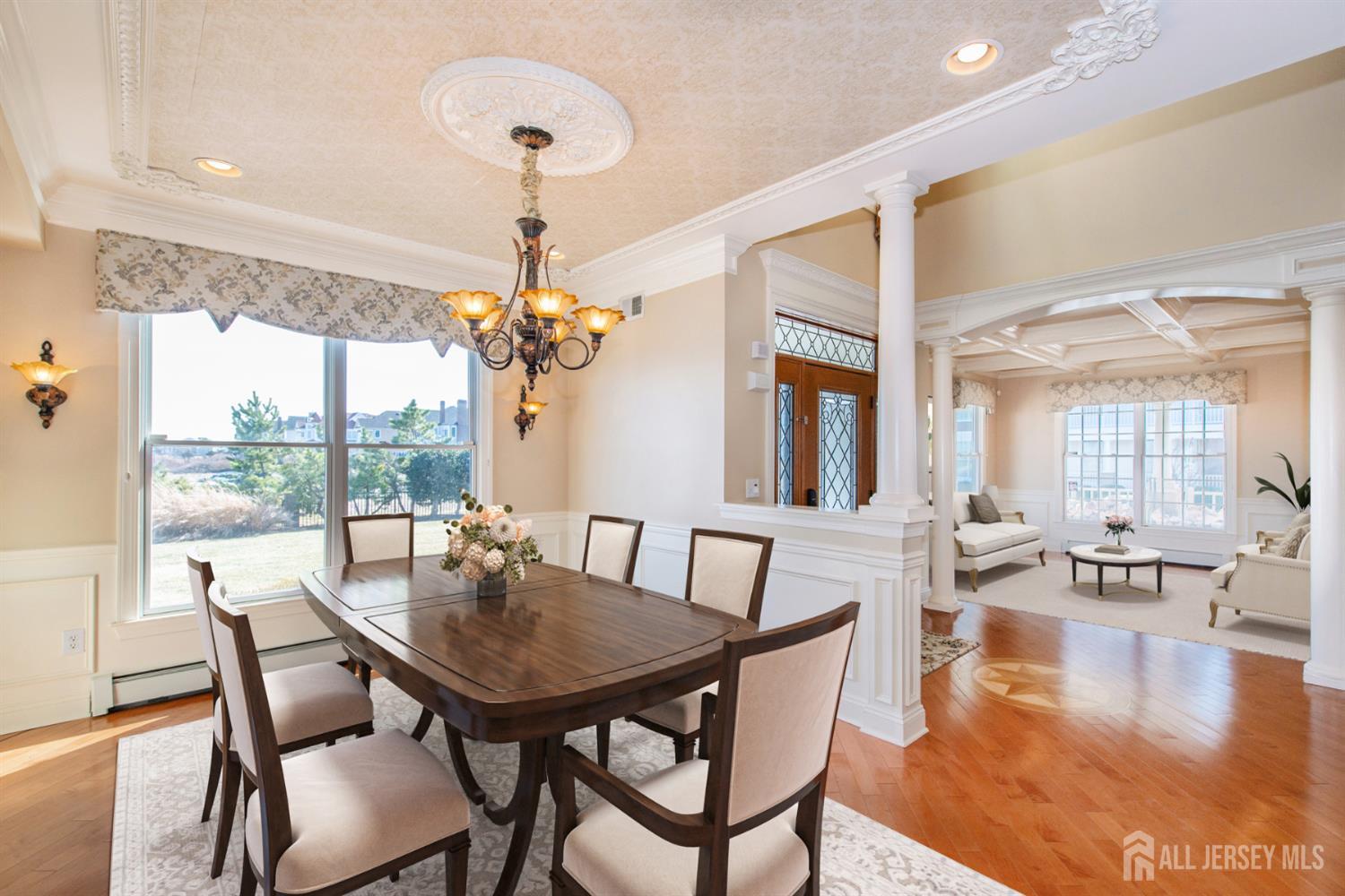 76 Raritan Reach Road South Amboy, NJ 08879 - Photo 38 of 48 a view of a dining room with furniture wooden floor and chandelier