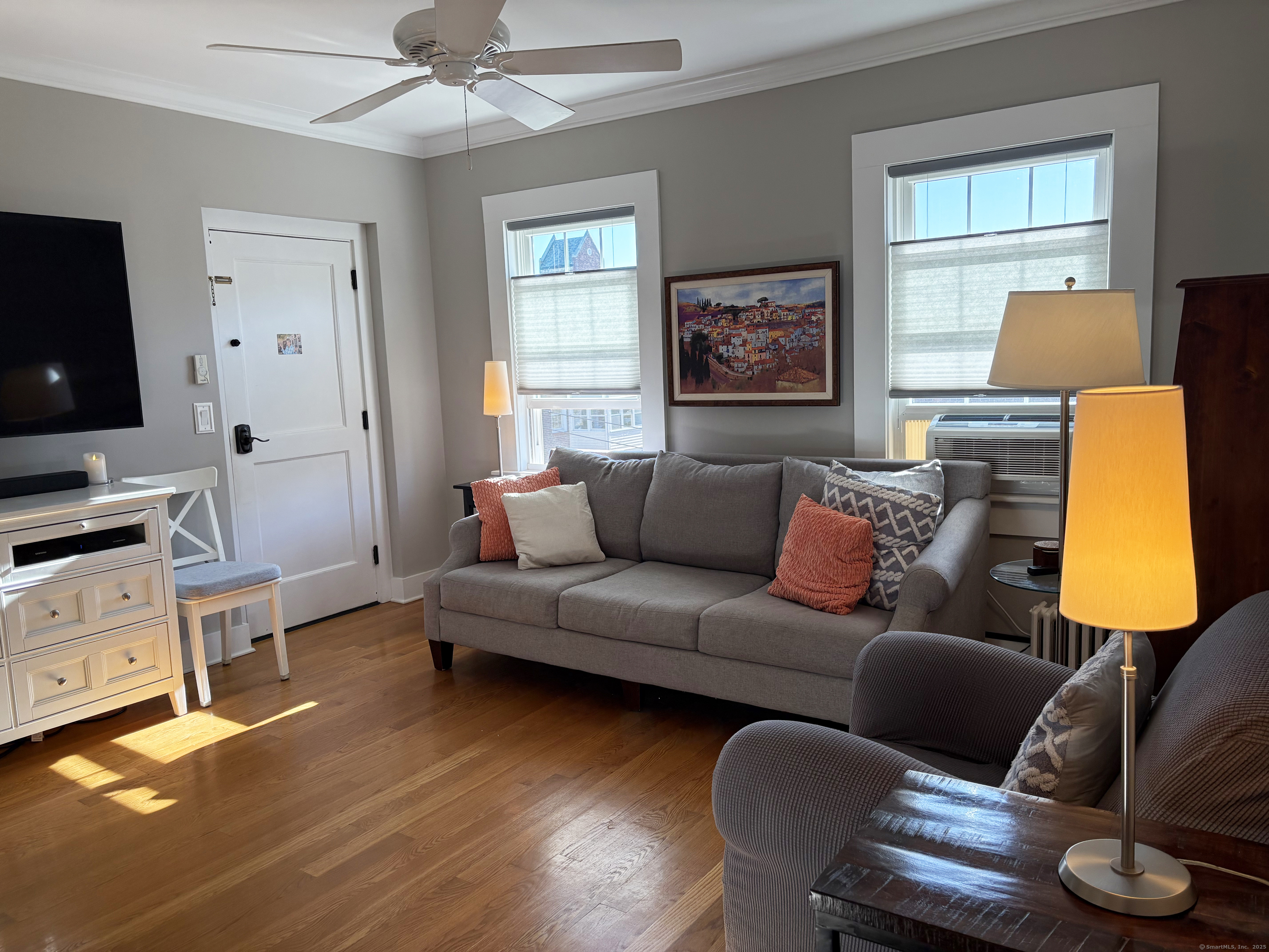 20 Haddon Street, Unit 5 Bridgeport, CT 06605 - Photo 3 of 40 a living room with furniture and a flat screen tv