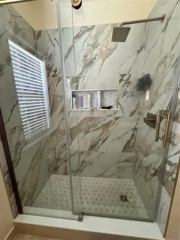 a bathroom with a shower