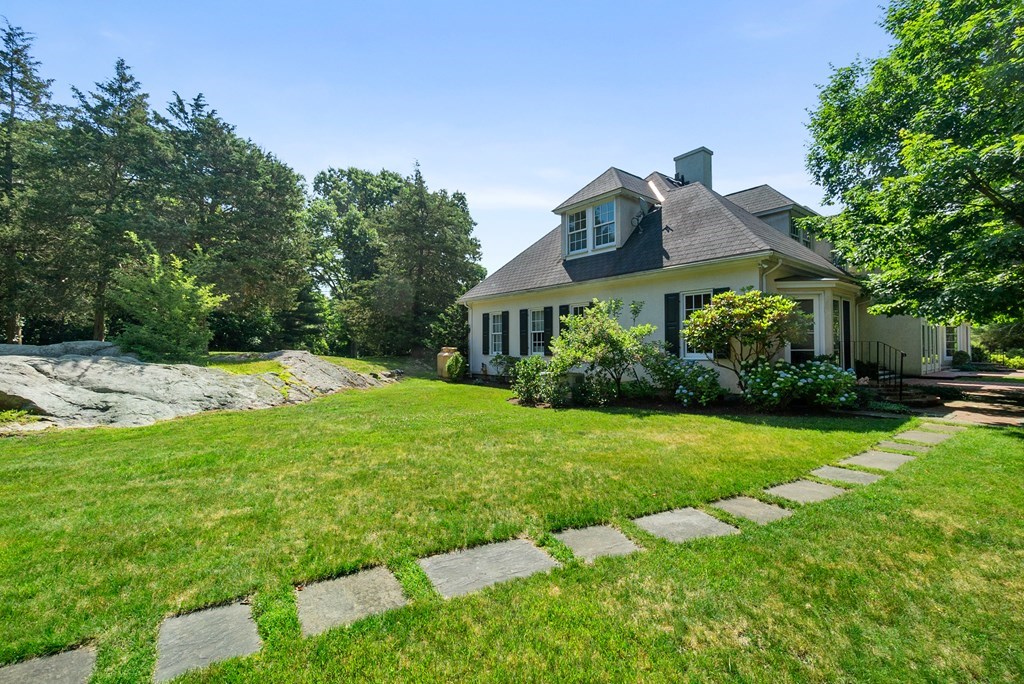1 Rocky Ridge Road Dedham, MA 02026 - Photo 30 of 38 a view of a house with a backyard