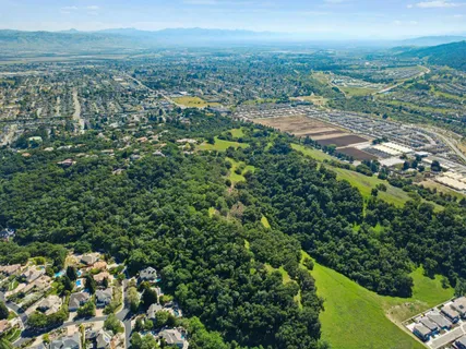 a view of a city with an outdoor space