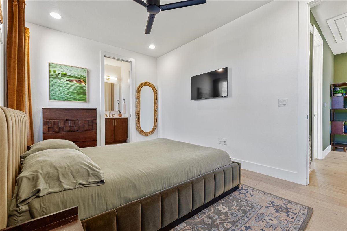 3602 Pennsylvania Avenue, Unit 2 Austin, TX 78721 - Photo 13 of 32 Clean lines and modern finishes create a comfortable and stylish sleeping space.