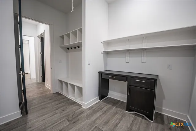 a view of a porch and garden