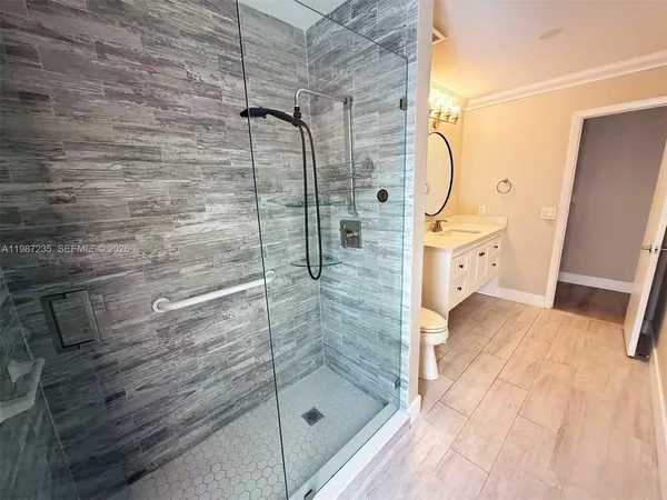 a bathroom with a shower