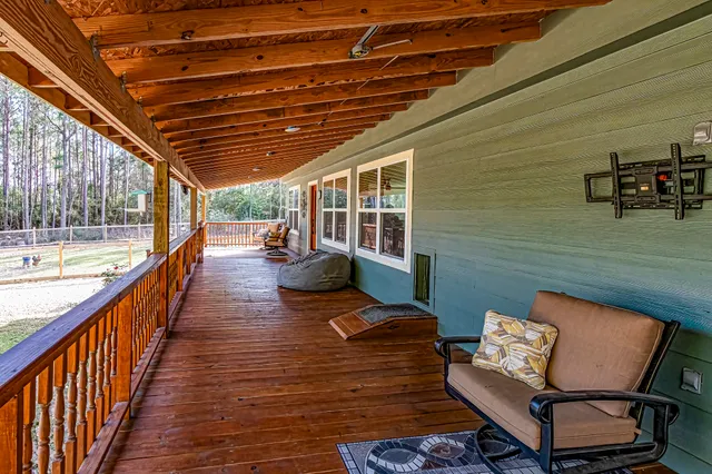 a outdoor space with wooden benches