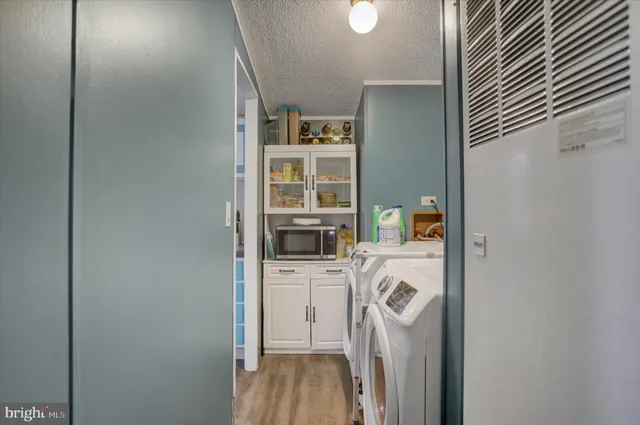 a room with a washer and dryer