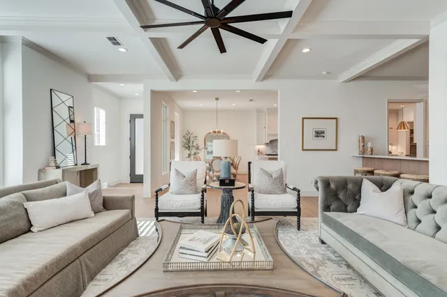 a dining table with chairs and closet
