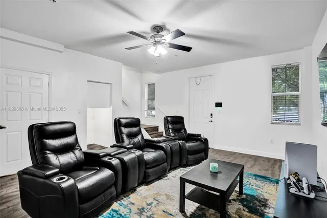 a living room with furniture