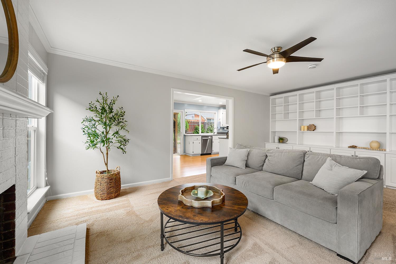 5313 Yerba Buena Road Santa Rosa, CA 95409 - Photo 7 of 34 From the family room, enjoy an open view into the dining area and kitchen, creating a comfortable layout for everyday living and entertaining.