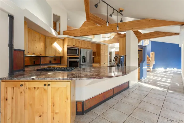 a lobby with granite countertop lots of counter top space