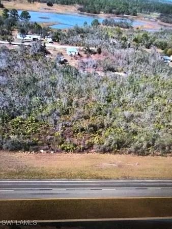 a view of a yard and mountain