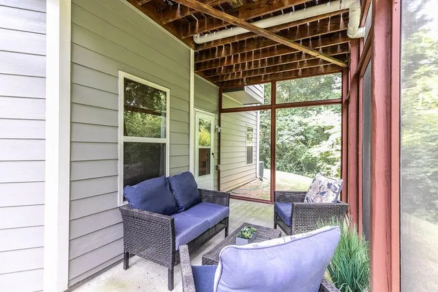 a living room with furniture