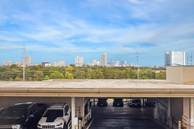a view of a city from a balcony