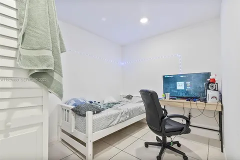 a workspace with furniture and a window