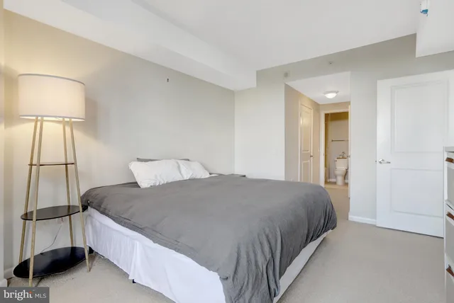 a view of a bedroom with closet area