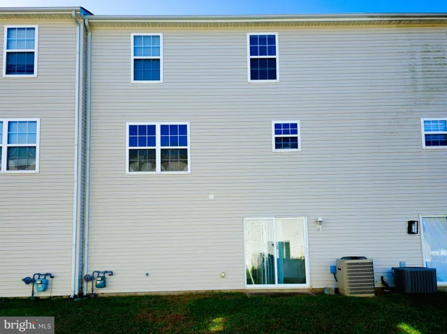 a view of windows and yard