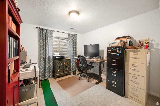 357 South 320 W Street Lindon, UT 84042 - Photo 28 of 41 Carpeted room featuring a single window with patterned curtains, a ceiling-mounted light fixture, and white painted walls