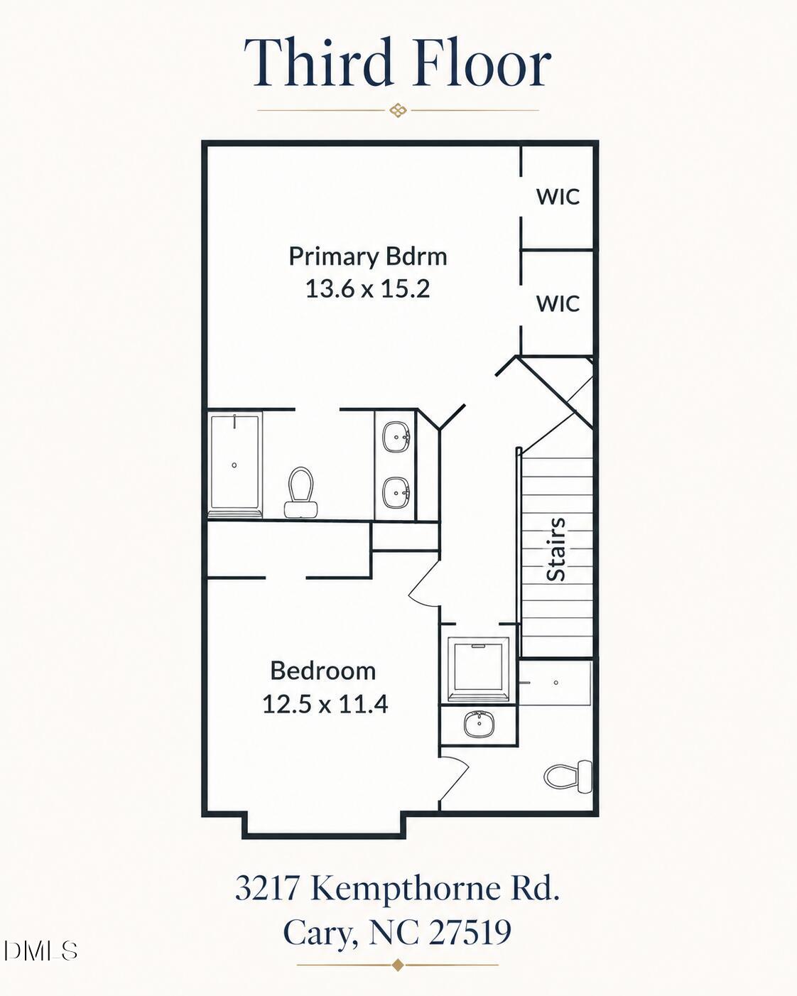 3217 Kempthorne Road Cary, NC 27519 - Photo 5 of 5 Third Floor floorplan 3217 Kempthorne