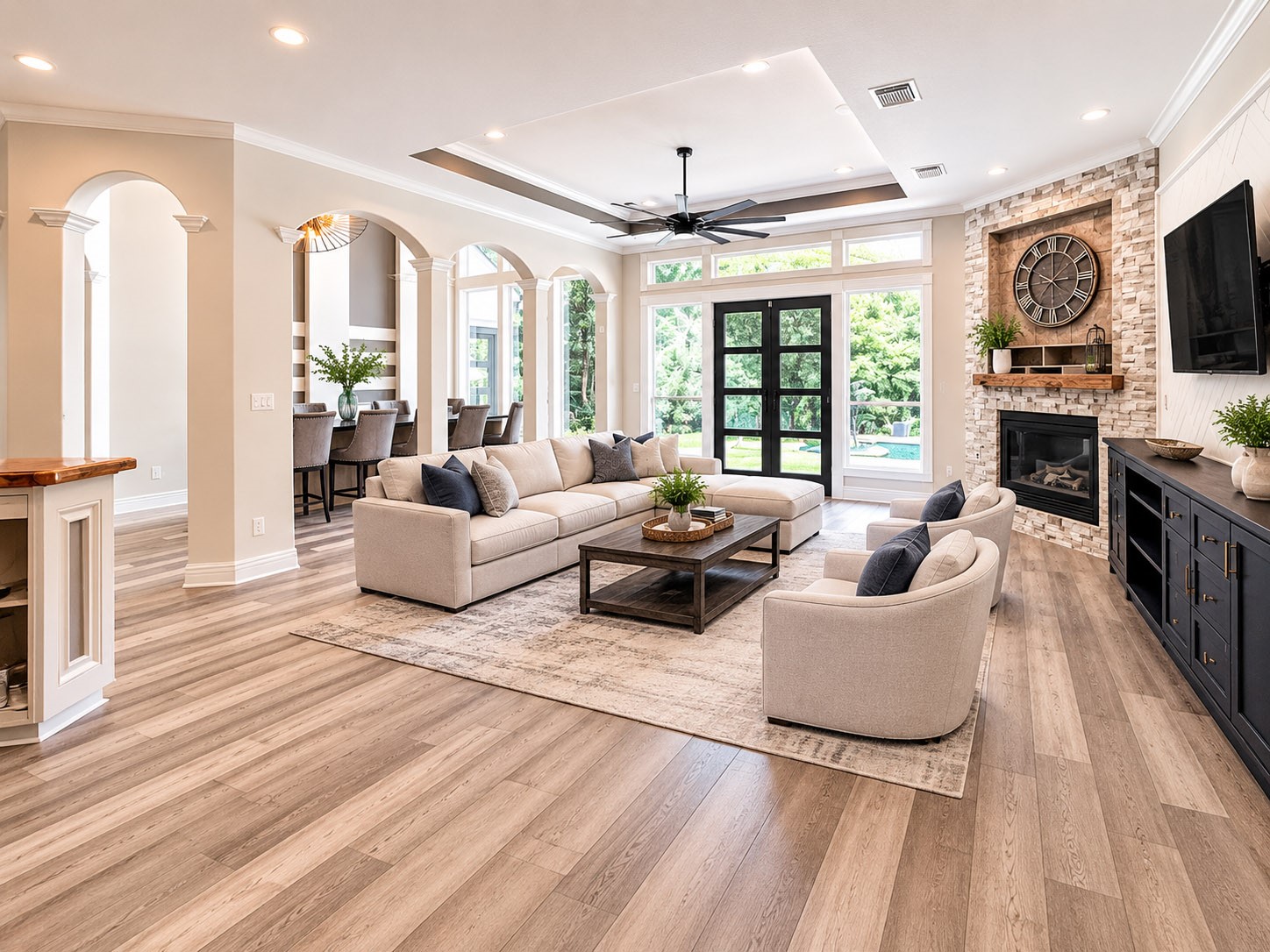 1810 Woerner Road Houston, TX 77090 - Photo 14 of 39 Spacious, inviting living area seamlessly connected to the kitchen, perfect for entertaining.