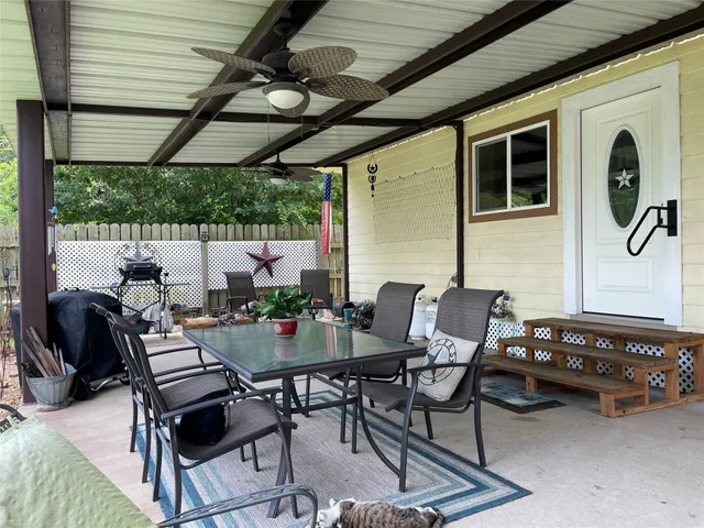 a outdoor space with furniture