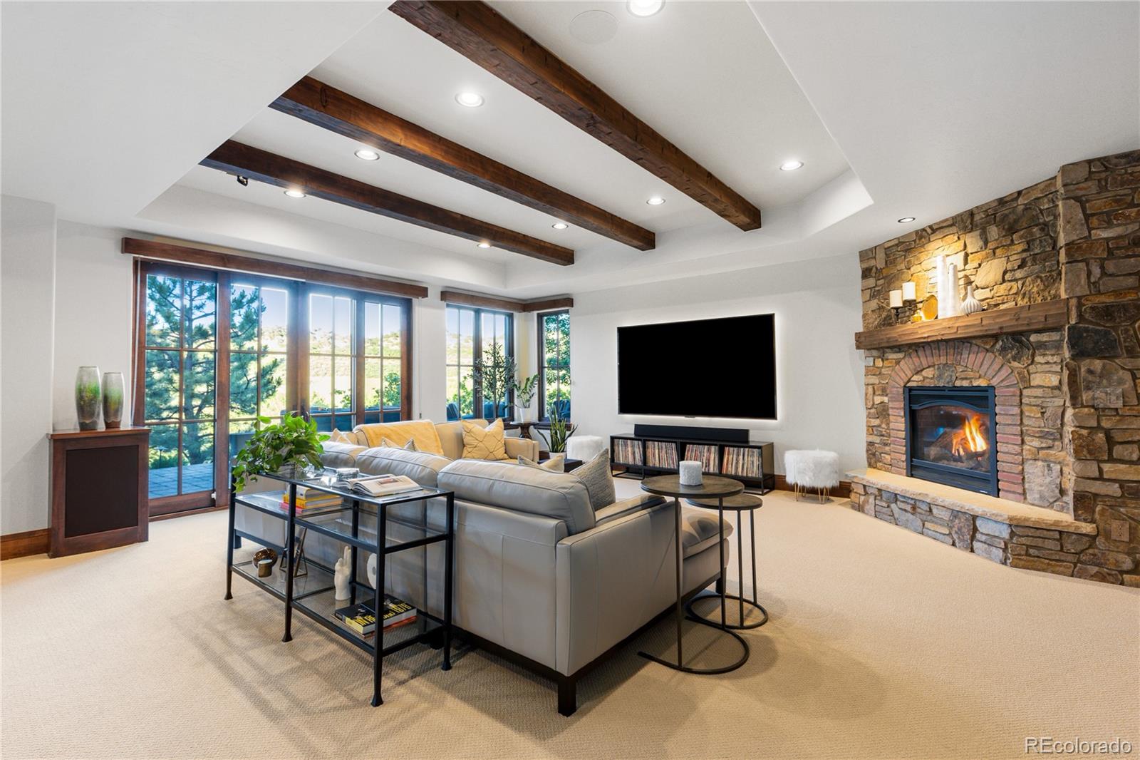 7208 Raphael Lane Littleton, CO 80125 - Photo 30 of 47 a living room with furniture and a flat screen tv