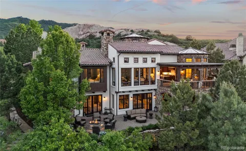 an aerial view of a house