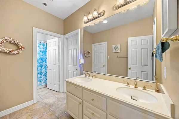 a view of a hallway with a door