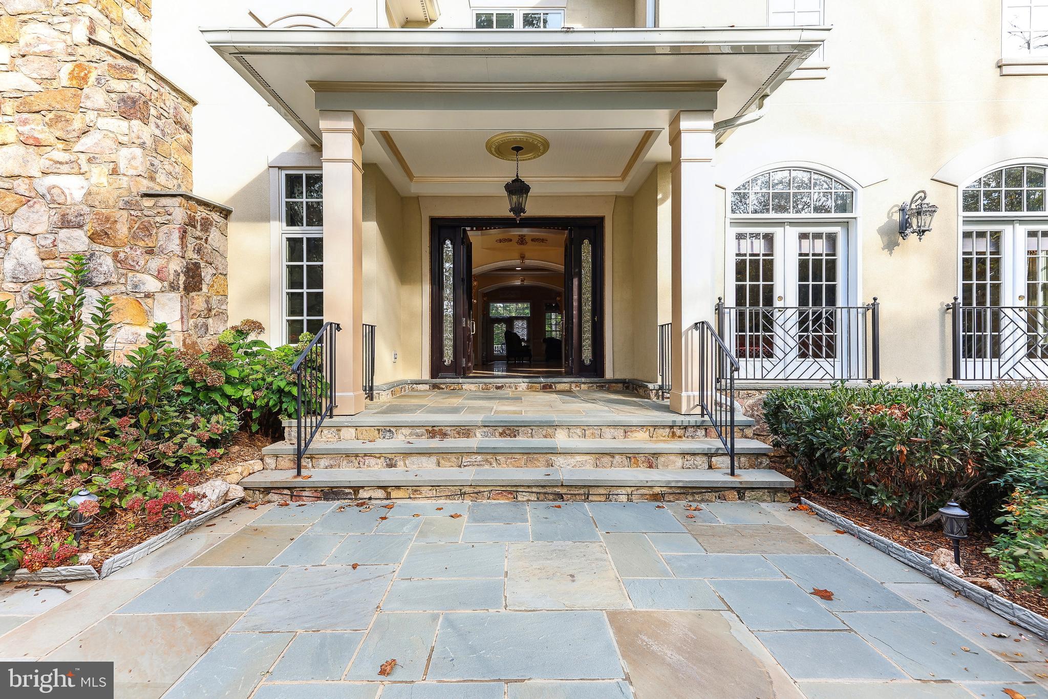 12792 Yates Ford Road Clifton, VA 20124 - Photo 13 of 117 Slate & Stone Entry w/Custom Leaded Glass Door.
