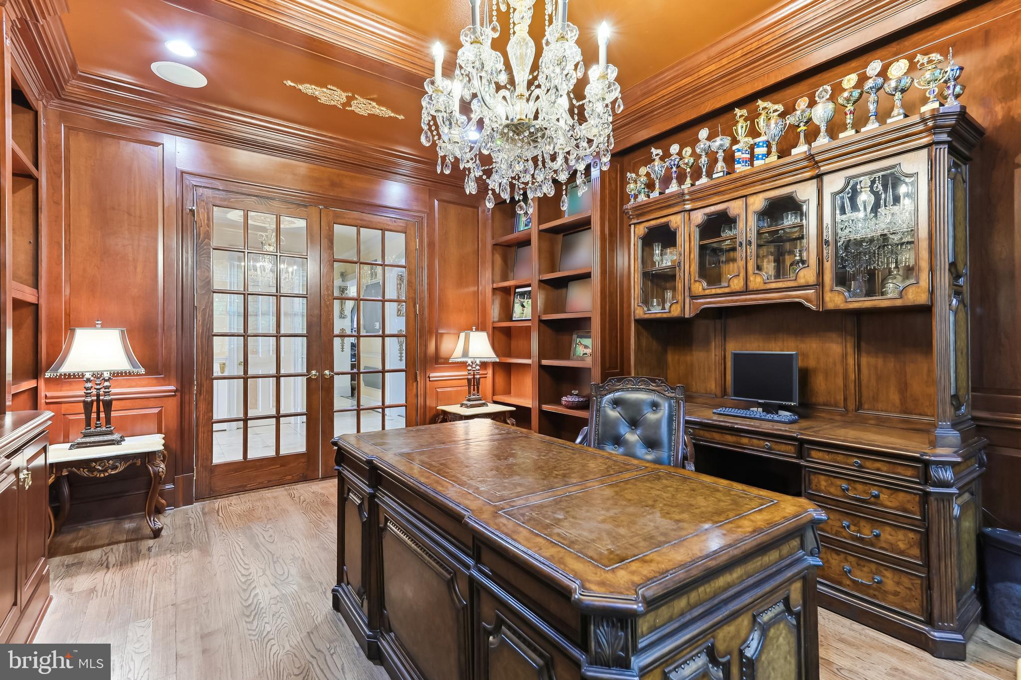 12792 Yates Ford Road Clifton, VA 20124 - Photo 25 of 117 Library with French Doors & Handsome Built-Ins