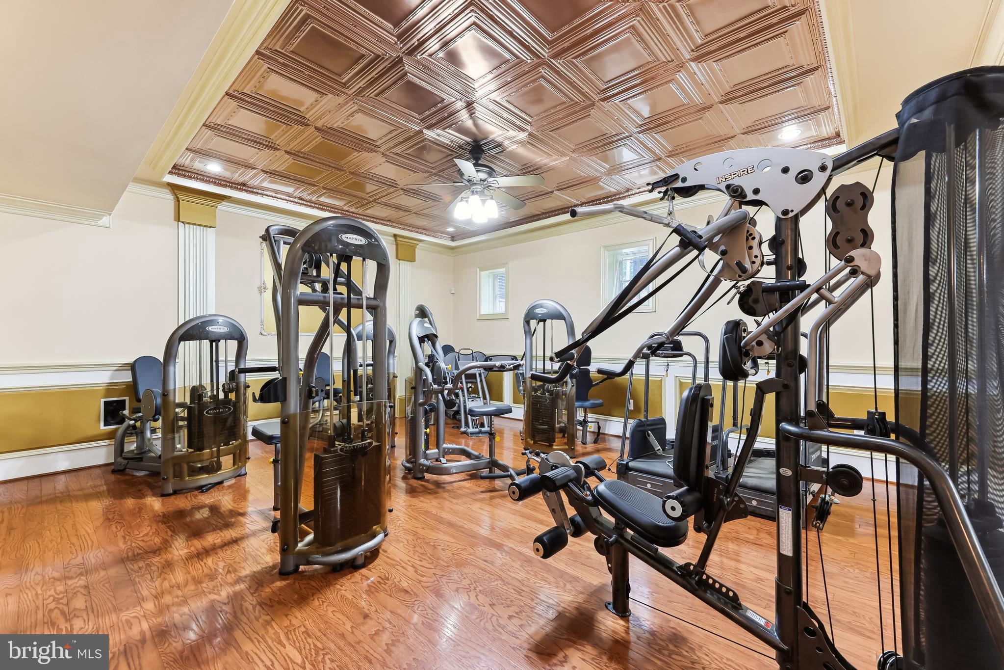12792 Yates Ford Road Clifton, VA 20124 - Photo 78 of 117 Fitness Area with Decorative Ceiling & Wood Floors