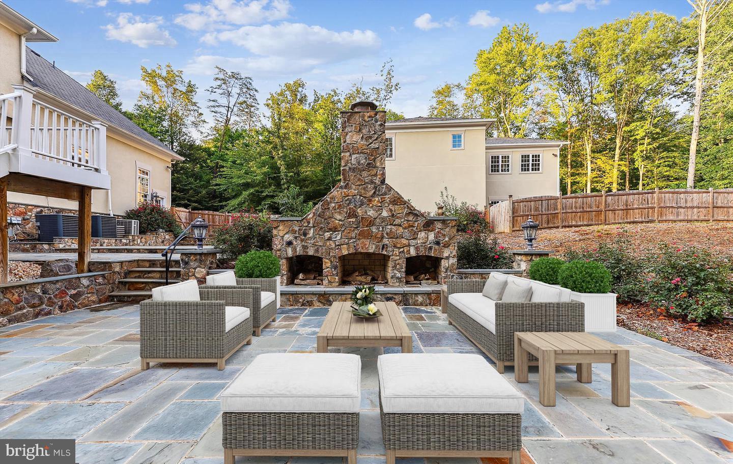 12792 Yates Ford Road Clifton, VA 20124 - Photo 85 of 117 Patio & Stone Fireplace (Virtually Staged)