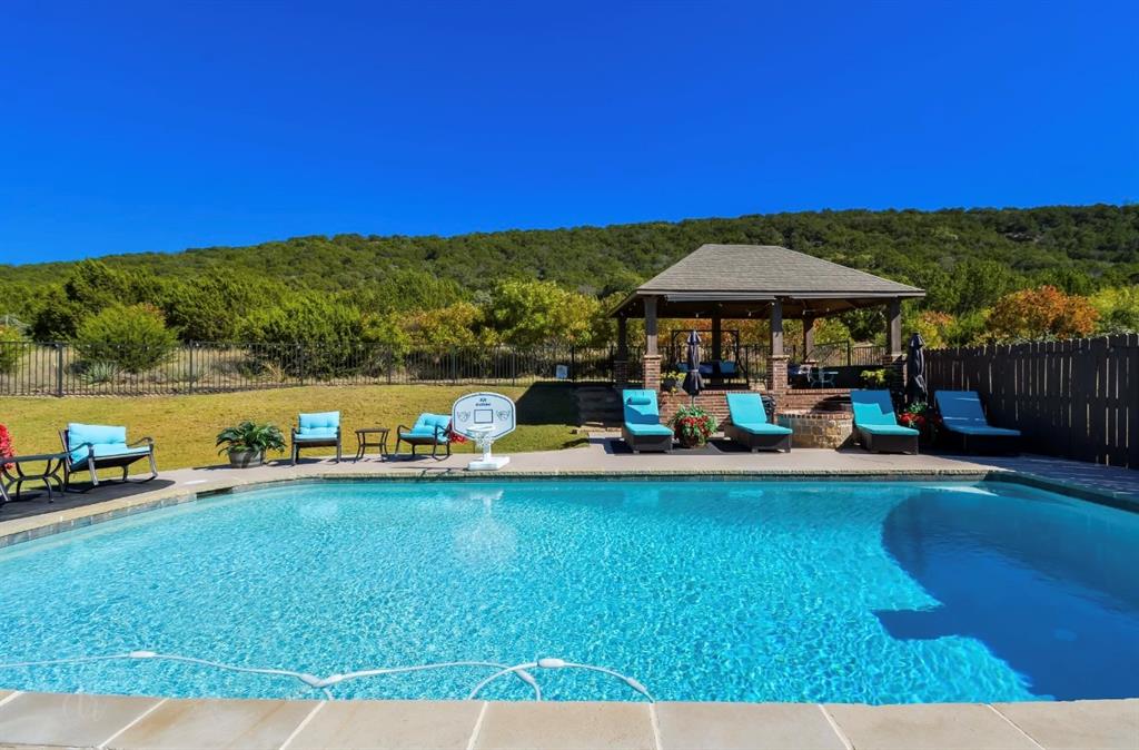 2457 Highway 83 Tuscola, TX 79562 - Photo 33 of 40 a view of a lake with lawn chairs under an umbrella