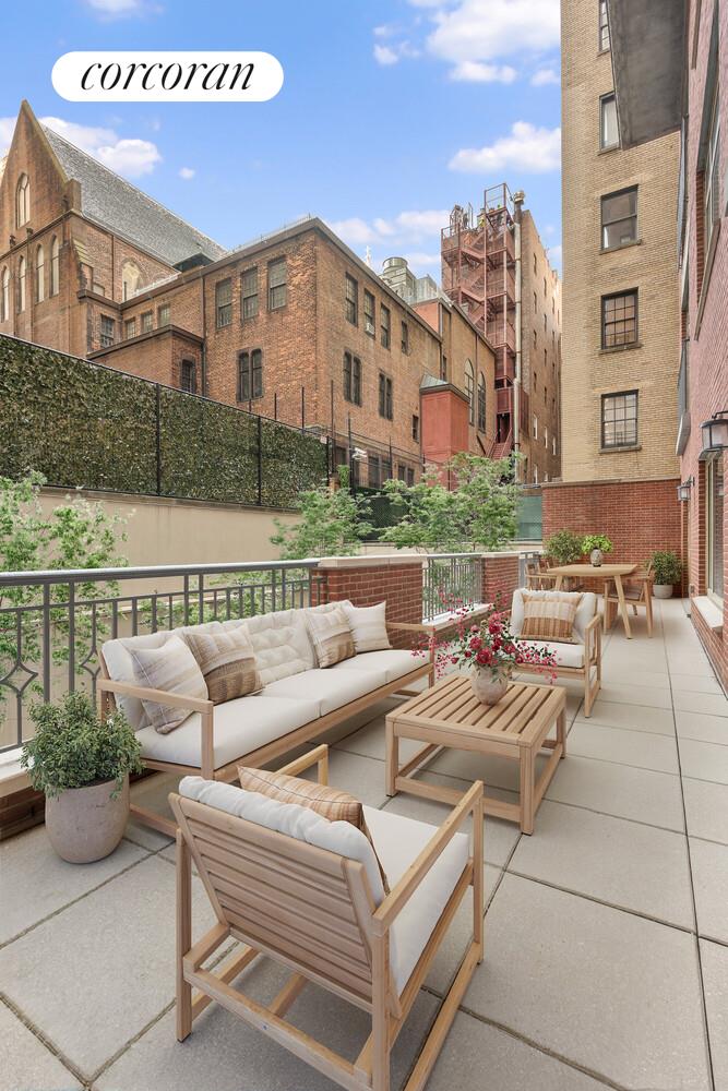 40 East 72nd Street, Unit MAIS Manhattan, NY 10021 - Photo 5 of 16 a view of a roof deck with couches and potted plants