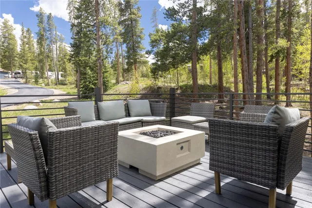 a view of outdoor space with seating area