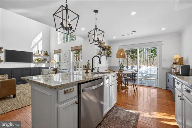 a kitchen with lots of counter top space