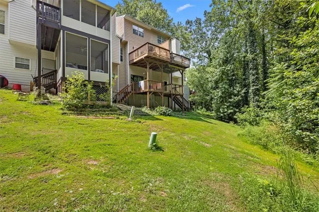 a house view with a garden space