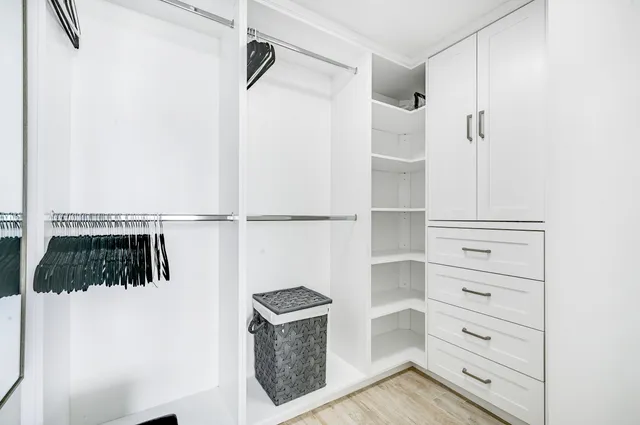 a view of a closet area