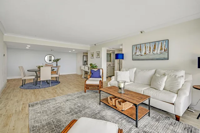 a living room with furniture