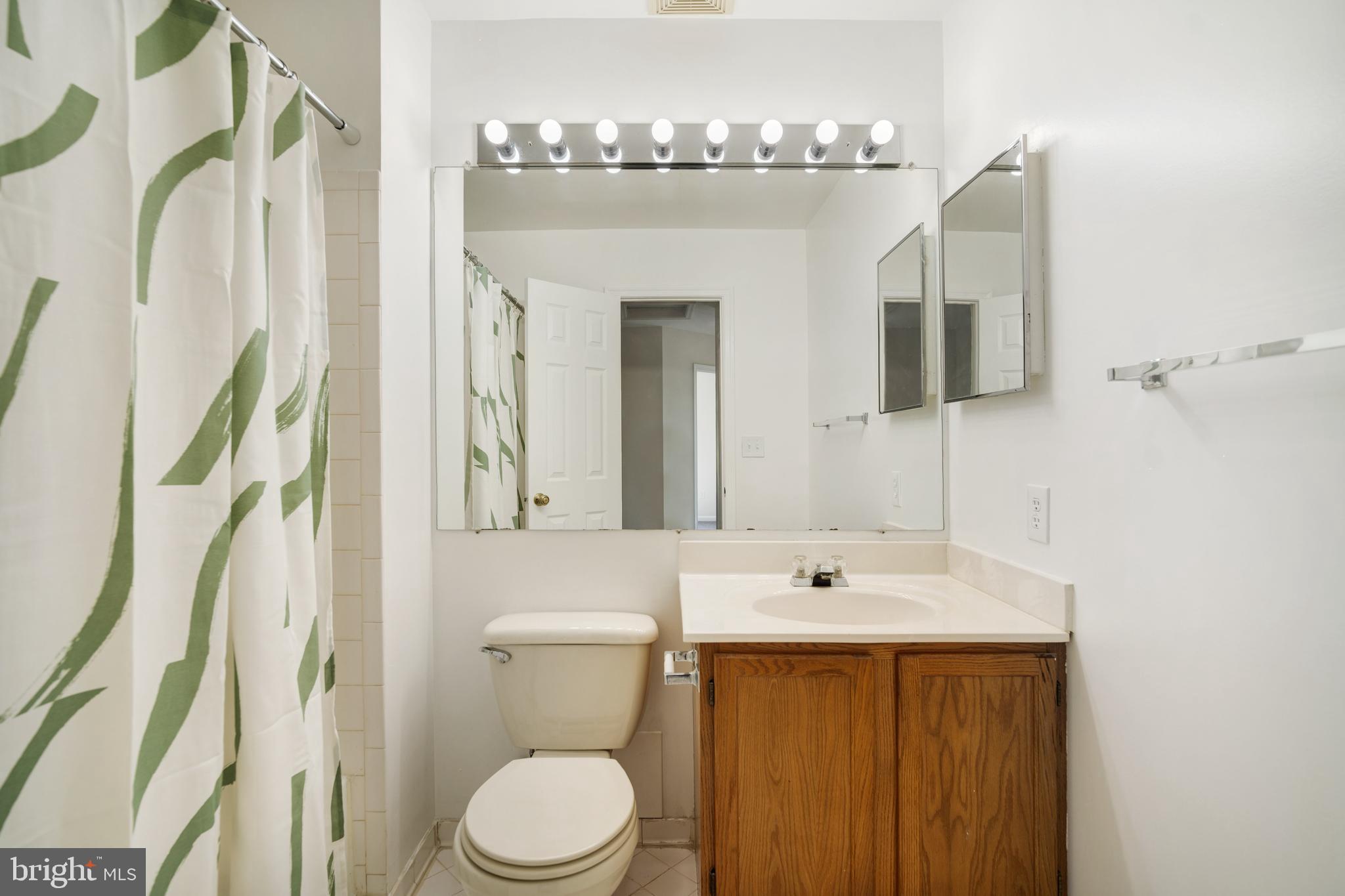 9448 Trevino Terrace, Unit 96 Laurel, MD 20708 - Photo 25 of 38 a bathroom with a sink a mirror and a toilet