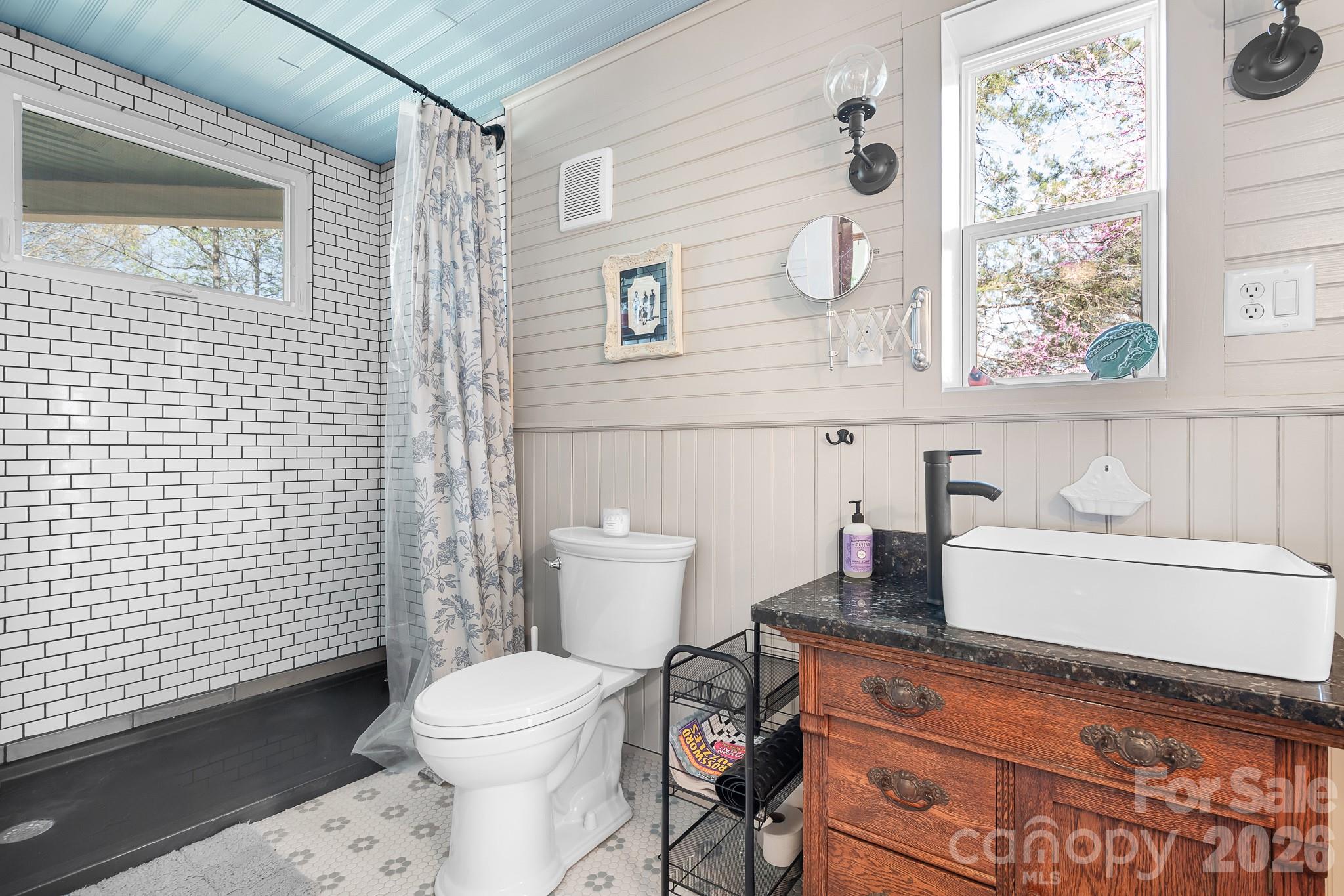 1315 Scotts Creek Road Statesville, NC 28625 - Photo 11 of 30 a bathroom with a toilet a sink and a shower